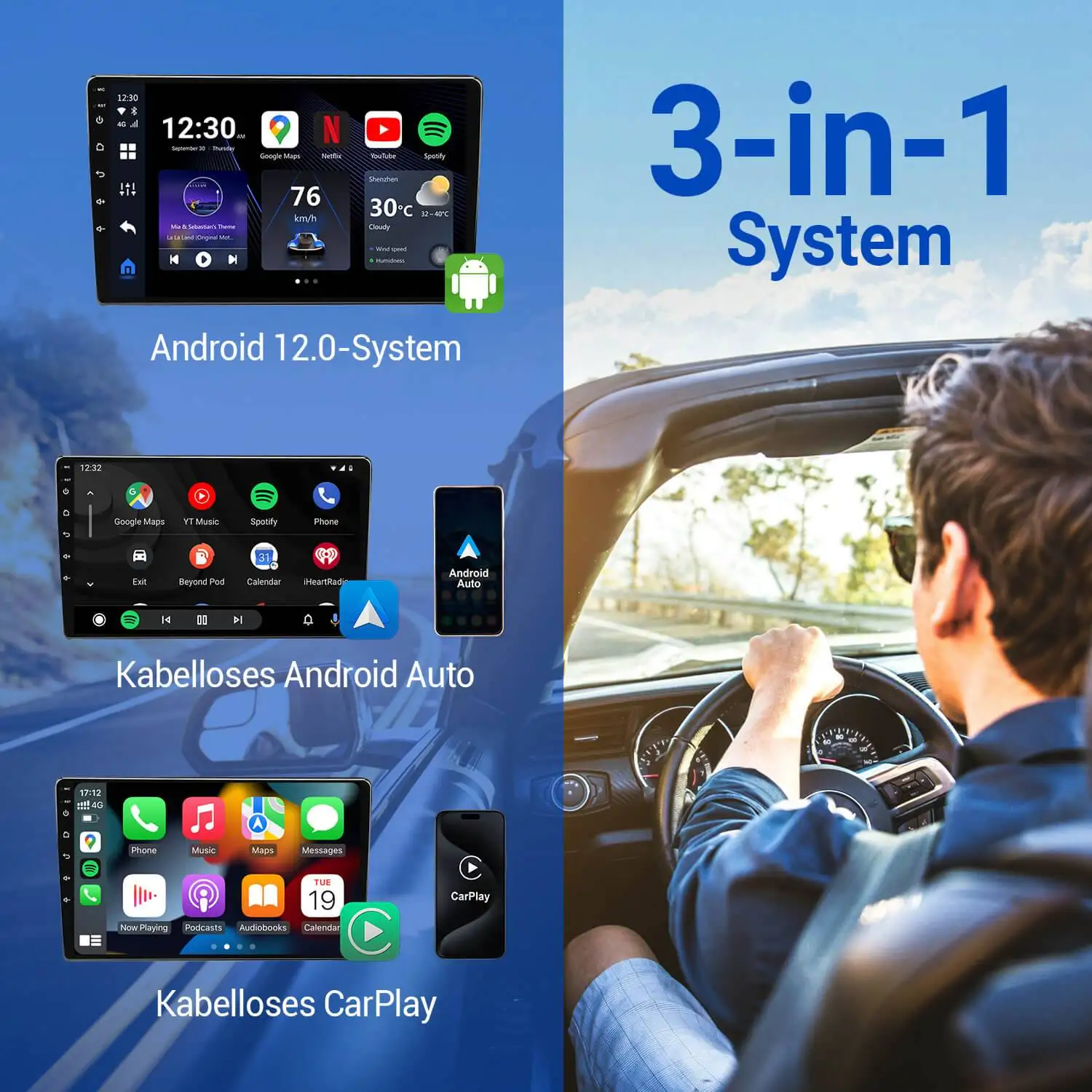 OTTOCAST P3 AI صندوق لاسلكي CarPlay أندرويد محول السيارات صندوق التلفزيون HDMI محول الوسائط المتعددة اكسسوارات السيارات لأودي VW بنز كيا
