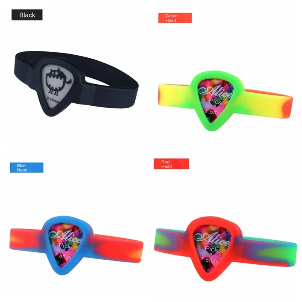 Waterproof Guitar Picks Bracelet Stylish Rubber Guitar Pick Holder Wrist Strap Personality Convenient