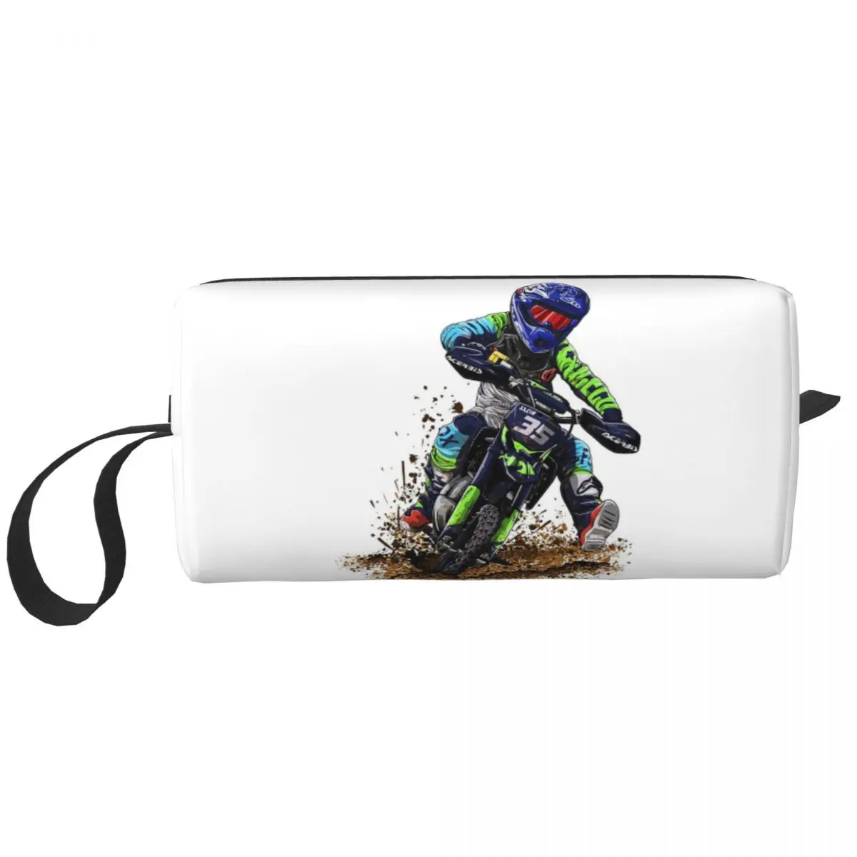 Motocross Dirt Bike Studios MX Rider 35 Pencil Case for Kids Pen Box Pencil Bag Stationery Supplies Travel Women Organizer Pouch