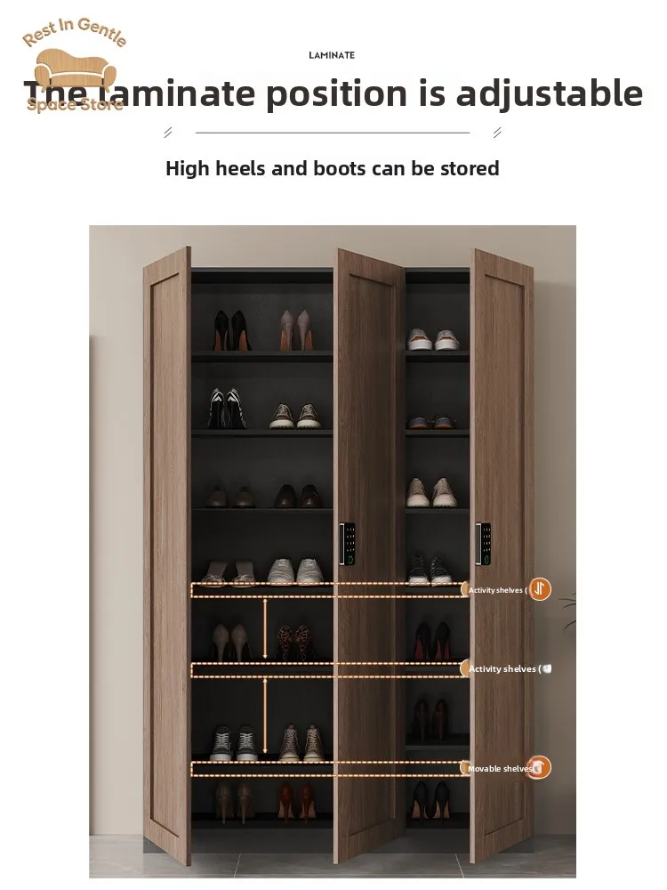 Medieval style shoe cabinet, large locker in the corridor outside the door of the household, fingerprint lock and password