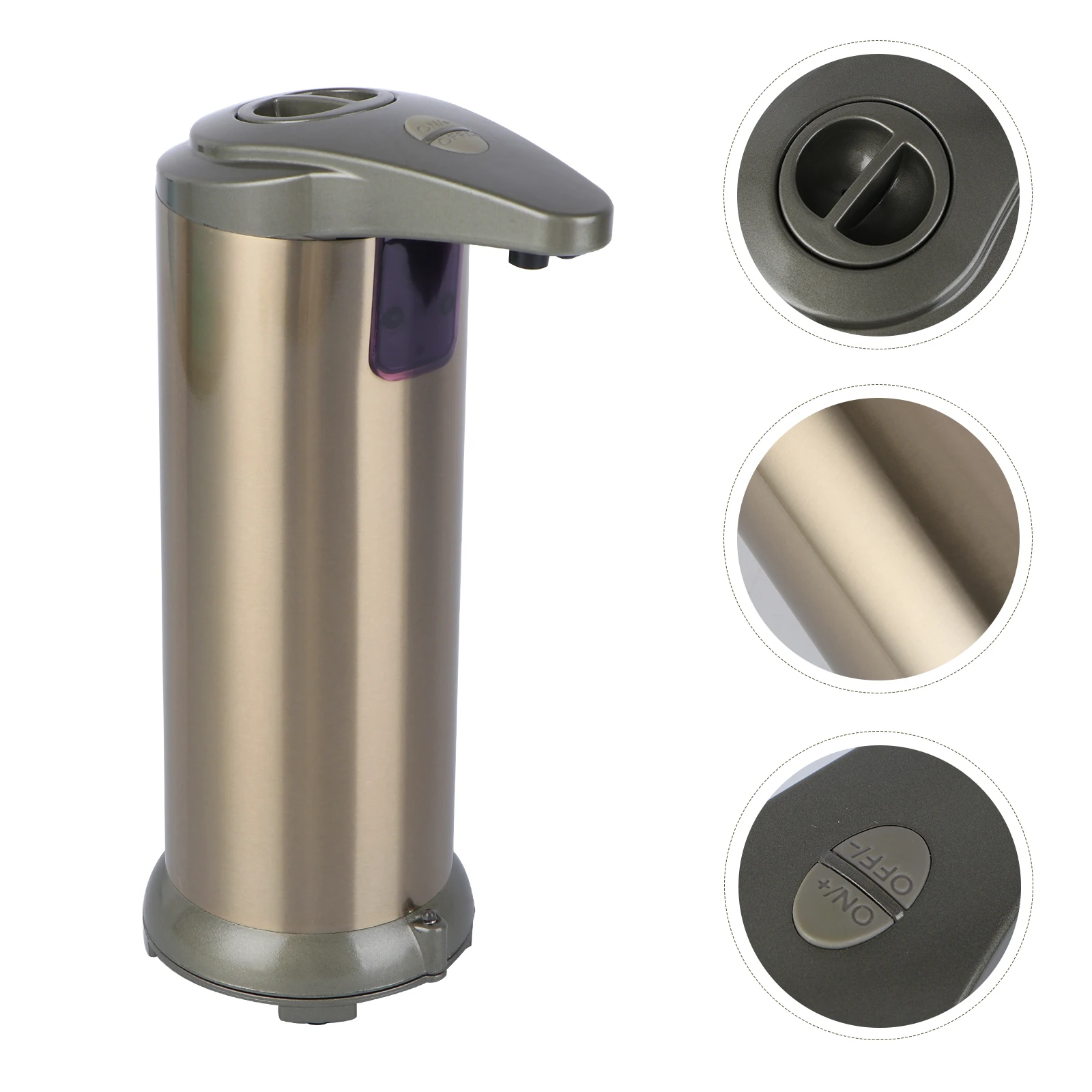 Automatic Sensor Soap Dispenser Stainless Steel Color Leak Proof Infrared Induction Bath Liquid Bottle for Shampoo