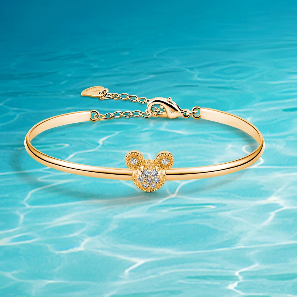 

Новая мода LOVE Crystal Mickey браслет-манжета и браслеты для женщин женские ювелирные изделия Шарм открытый браслет подарок на день Святого Валентина