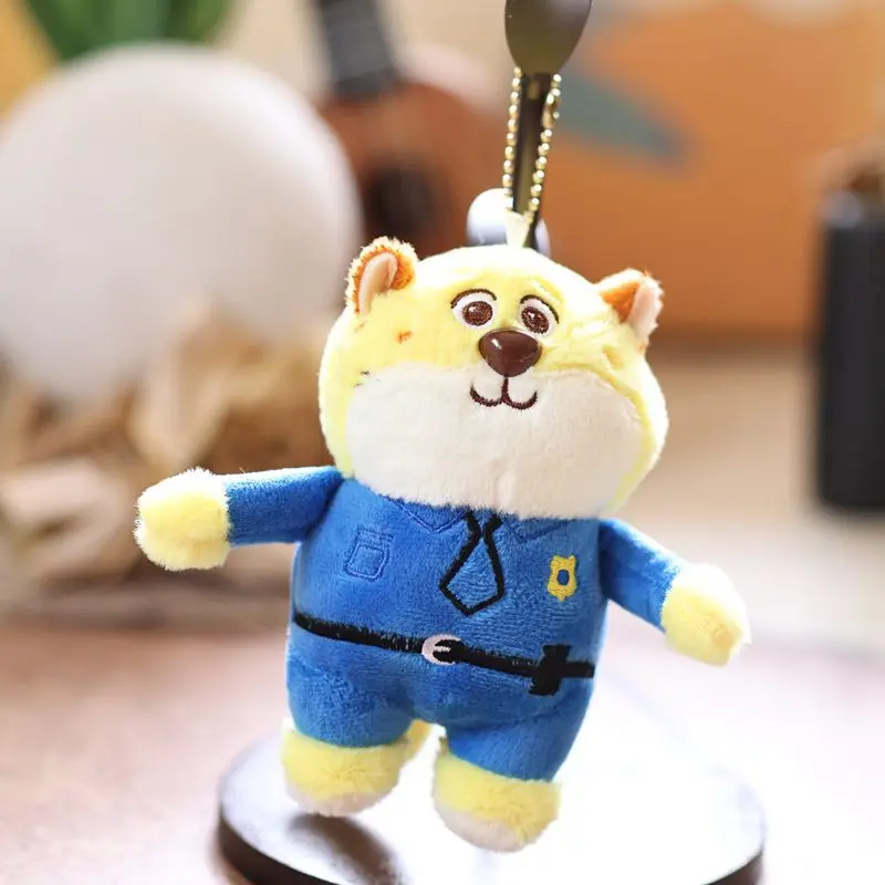 Porte-clés poupée en peluche Judy Nick Zootopia 15cm, petit sac à dos léopard shérif, pendentif de sac, tentures, cadeaux de noël et d'anniversaire pour enfants