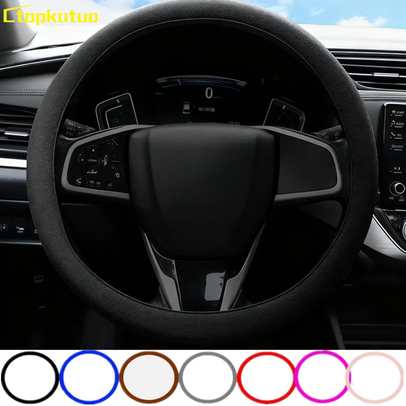 

New 35-38cm Silicone Car Steering Wheel Cover Anti-Slip for O/D Type Auto interior Steering Wheel Cover Elastic Protetive