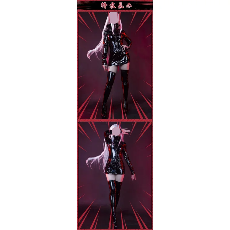 Jujutsu Phantom Parade Kaisen Gojo Satoru Female Cosplay PU Leather Tights Dress Halloween Uniform Suit Party Carnical Outfit