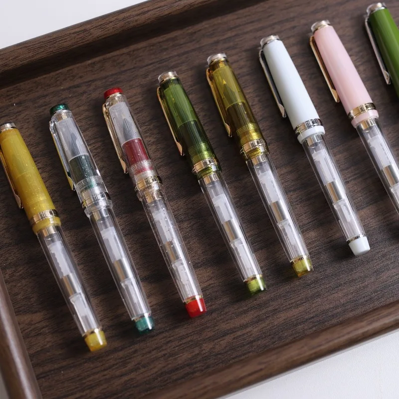 Hongdian Transparent latest model 82 Fountain Pen Flexible Tip Hongdian Nib Drawing Pen  Simple Minimalist Design Office Ink pen