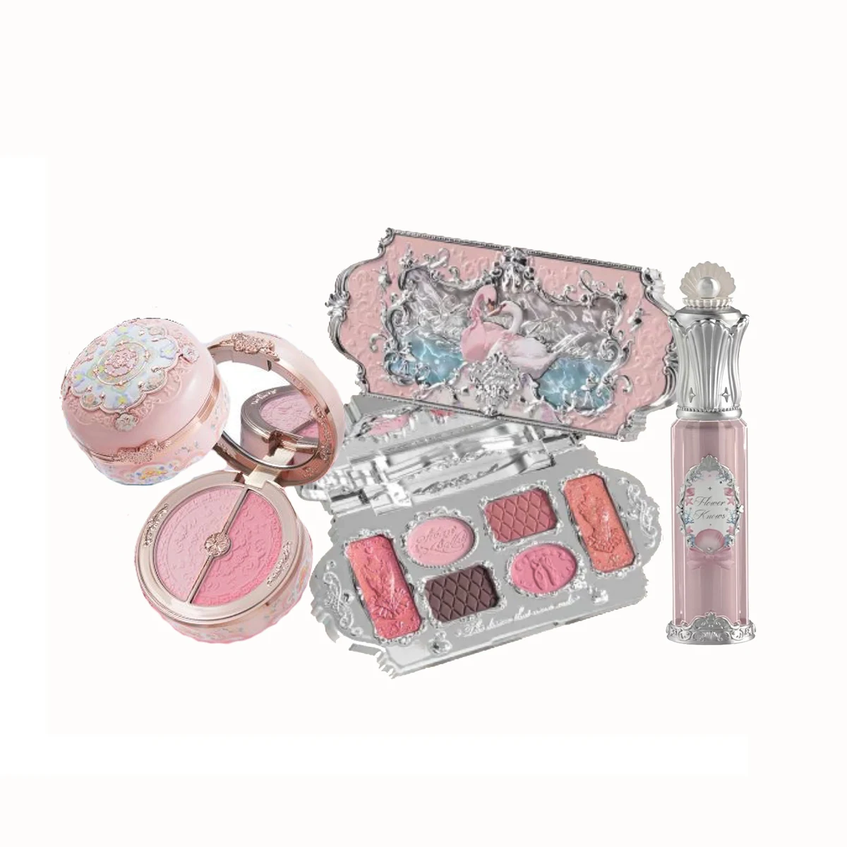 

Flowerknows All In Makeup Kit For Women Eyeshadow Palette Lipstick Lip Gloss Blush Professionals Cosmetic 3pcs Set Flower Knows