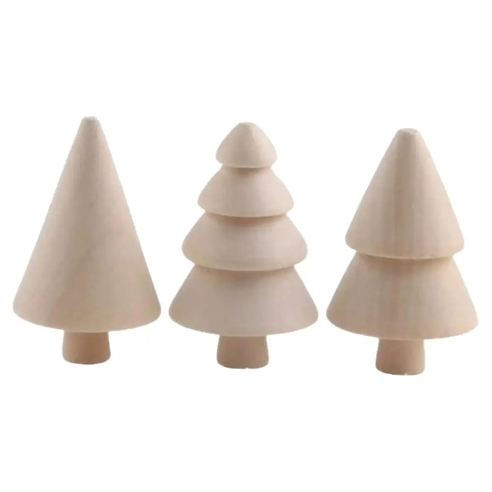 Art Craft Supplies Diy Unfinished Wooden Christmas Tree Craft Kit Blank Wood Figurines for Kids Painting Hand-painted for Kids