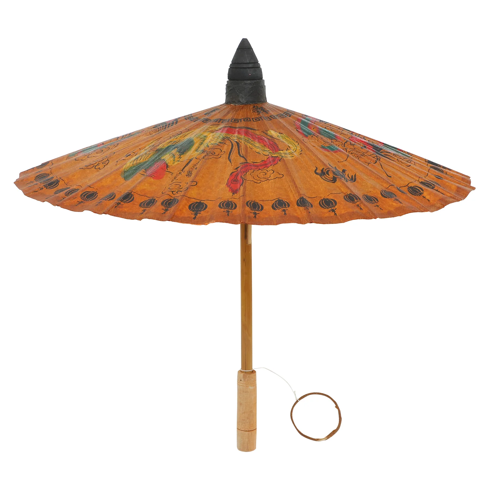 Classic Hand-painted Oil-paper Umbrella Decorative Oiled Paper Crafts for Bar Store Tearoom Decors Dragon Phoenix Patterns