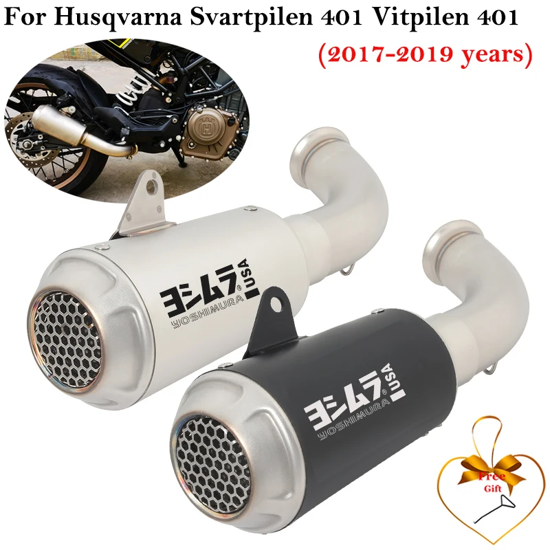 

Slip On For Husqvarna Svartpilen 401 Vitpilen 401 2017 - 2019 Motorcycle Exhaust Escape System Modify Muffler Middle Link Pipe