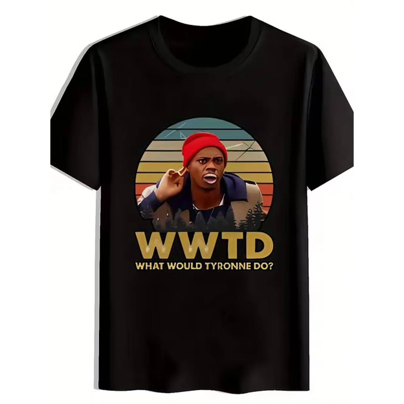 Mens Black What Would Do T Shirt Casual Crew Neck Comfortable Stretch Fabric Summer Gift For Everyday Tshirt Graphic Tee