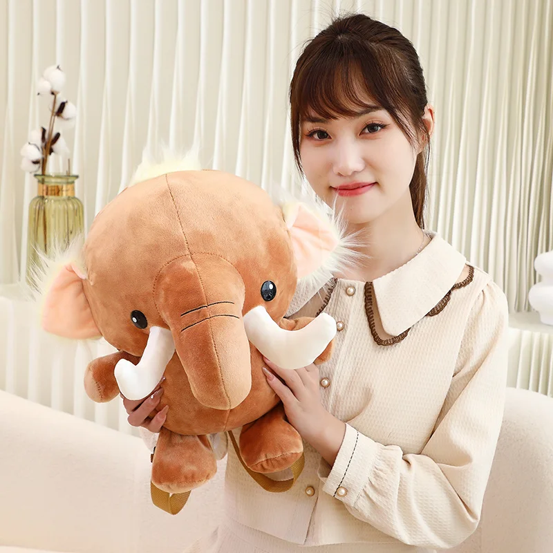 Simulation Cute Elephant Flamingo Plush Toys Soft Stuffed Animals Dolls Funny Student Girls Plushies Bag Backpack for Kids Gifts