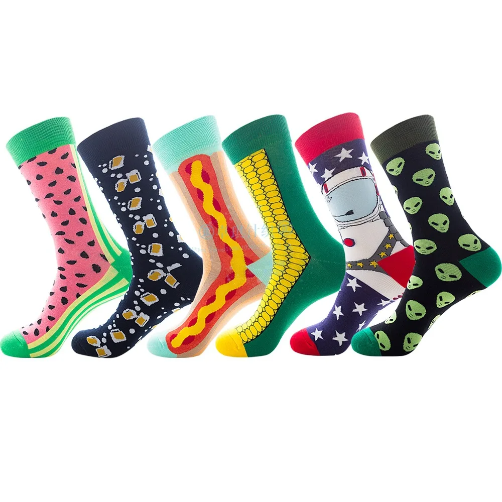 

New INS beer corn men's and women's socks watermelon hot dog sushi tide socks hot dog socks comfortable breathable socks