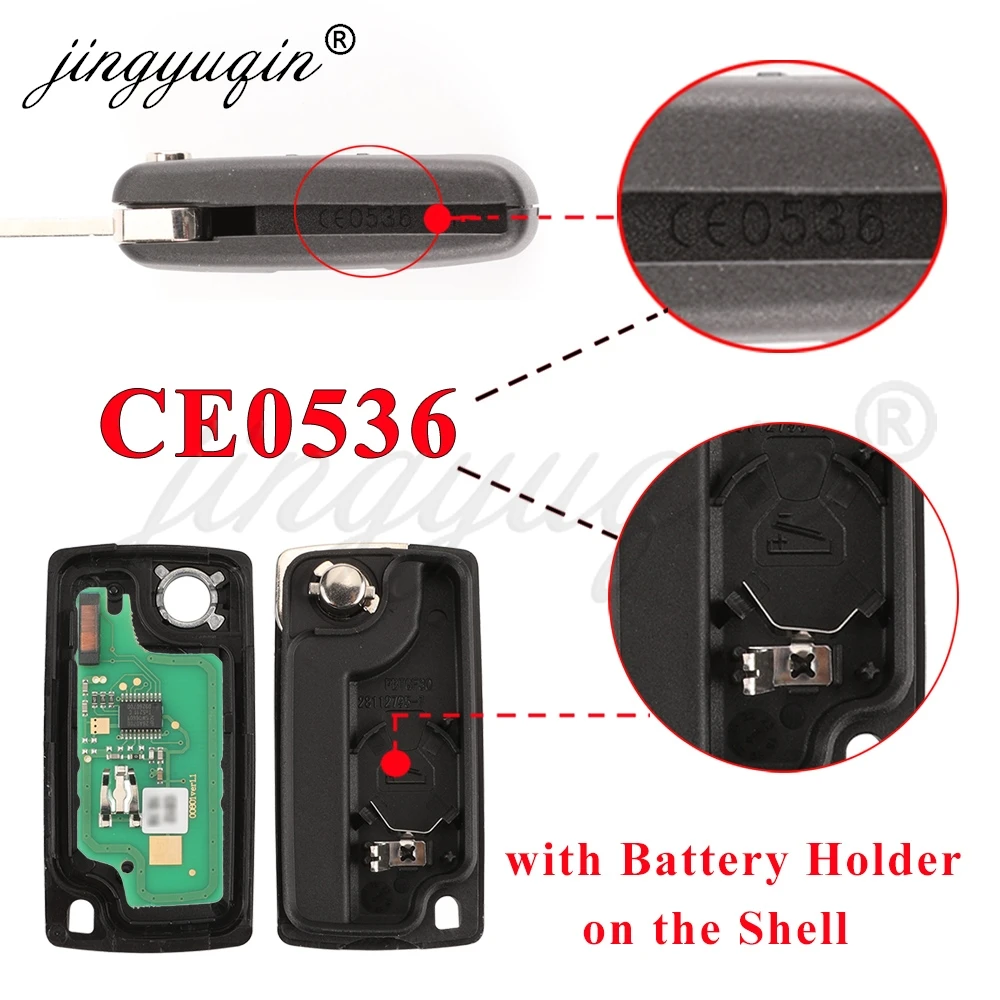 Klappbarer Fernbedienungs-Autoschlüssel 433MHz ID46 für Citroen C1 C2 C3 C4 C5 Berlingo Picasso Peugeot 207 307 308 408 RCZ Fiat CE0536 CE0523 2/3BT – Detail 4
