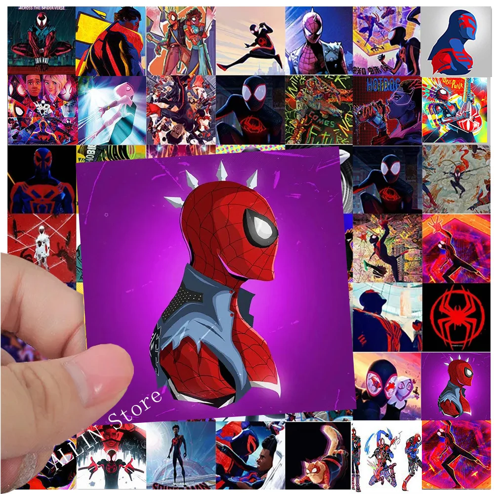 10/20/40/80pcs Disney Marvel Spiderman Stickers for Kids Cartoon Decals Cool DIY Laptop Car Across the Spider-Verse Sticker Toys