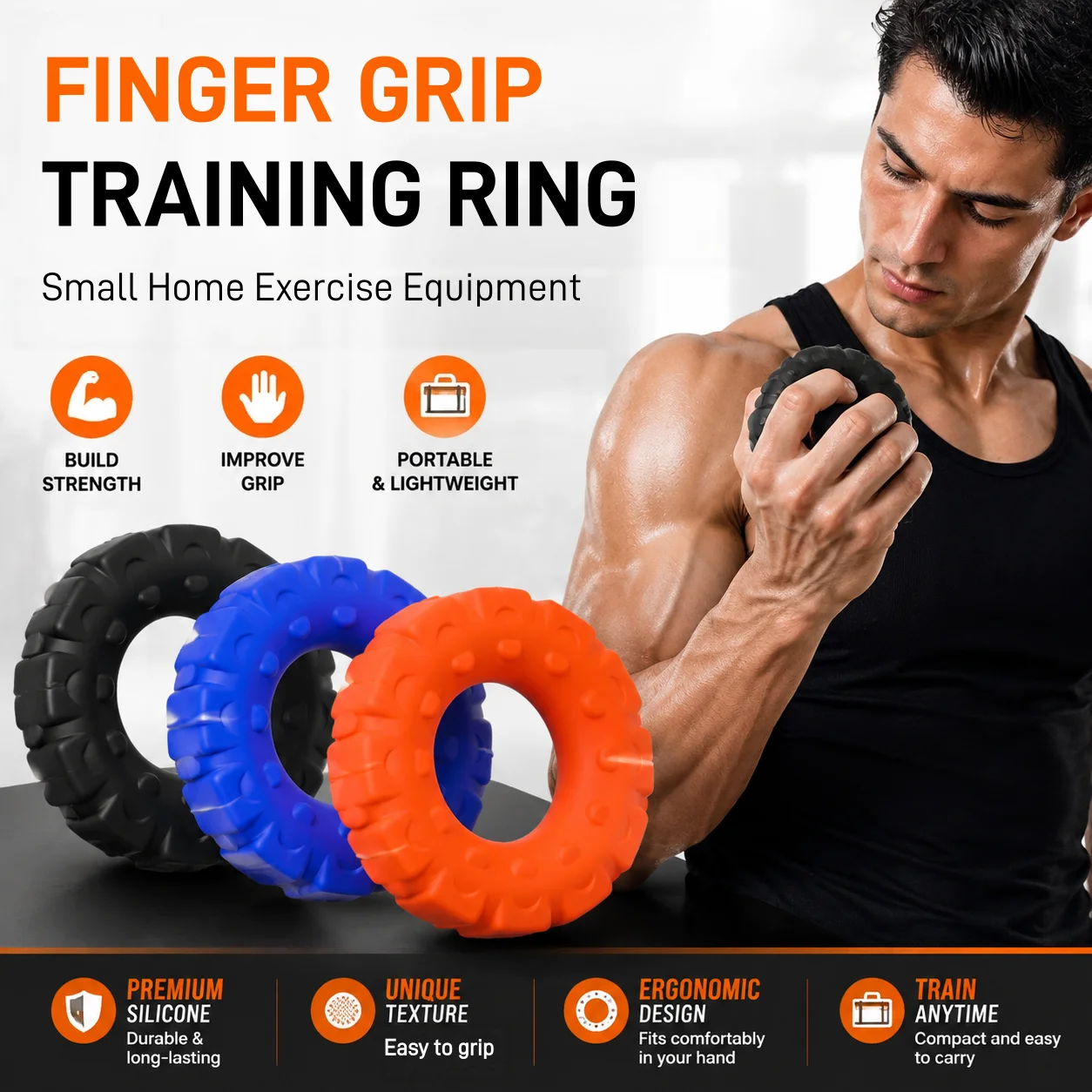 Silicone Hand Muscle Physical Exercise Assistant for Grip Strength Training Finger and Forearm Exercise Portable Daily Training