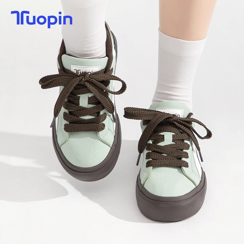 Tuopin-zapatillas de deporte informales para mujer, zapatos de entrenamiento Moral, planos, combinan con todo, estilo universitario