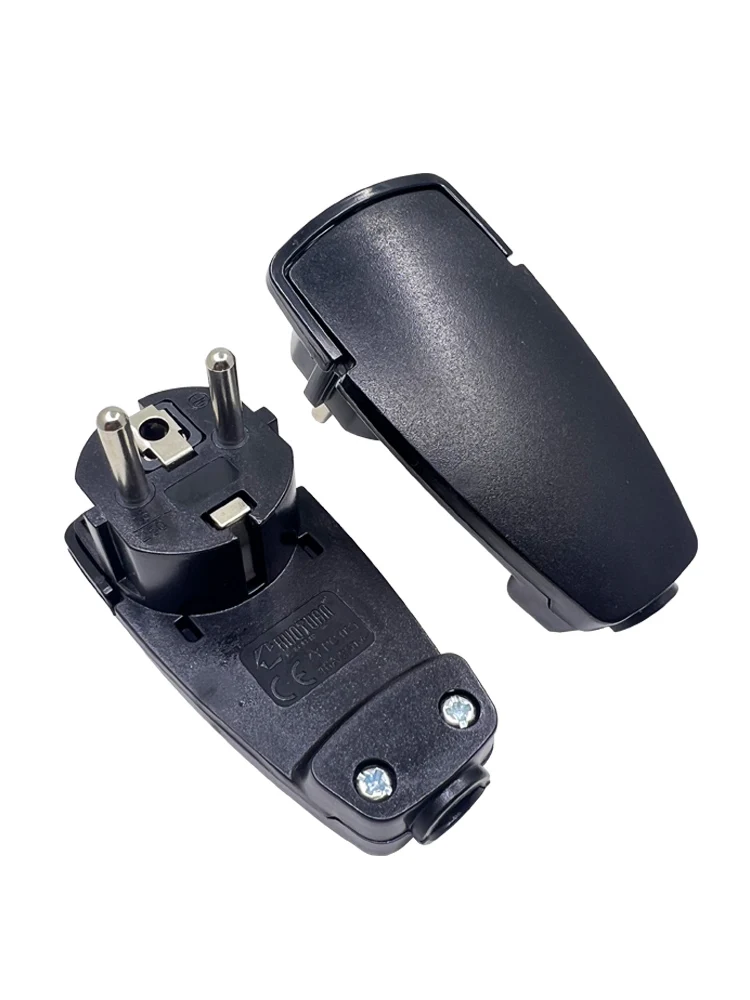 16A Rewireable Schuko Plug EU FR DE Standard Ultra Thin Hidden Power Connector AC Male Outlet Adapter