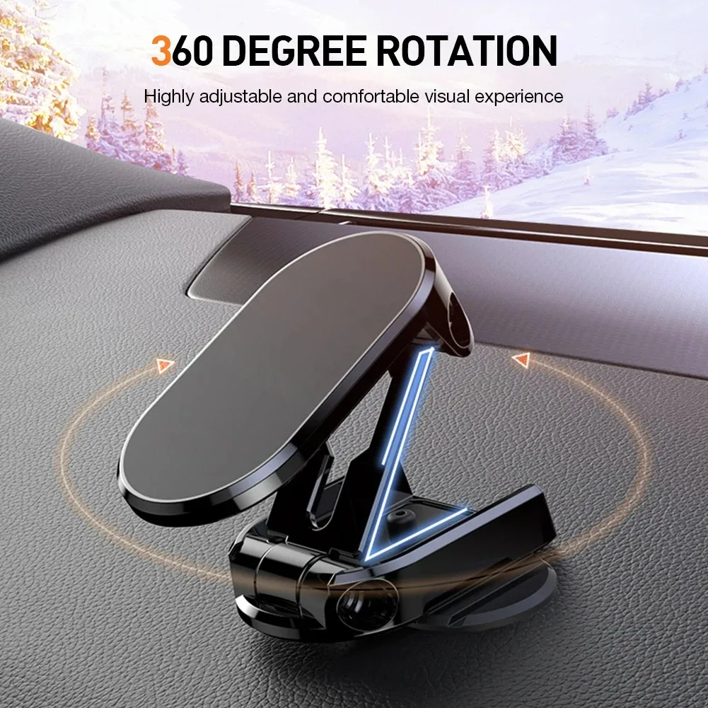 

360° Rotation Magnetic Car Phone Holder Dashboard GPS Foldable Cell Phone Stand Mount For All Smartphones Universal Auto Bracket