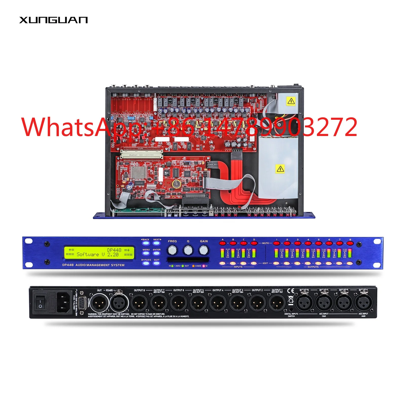 16In16Out Dante Audio Matrix Processor Import Chip 48V Phantom Power for Conference Project