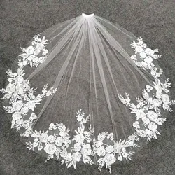 Beautiful Short Lace Wedding Veil with Bling Sequins 1 Meter 1 Layer Bridal Veil with Comb White Ivory Veil Wedding Accessories