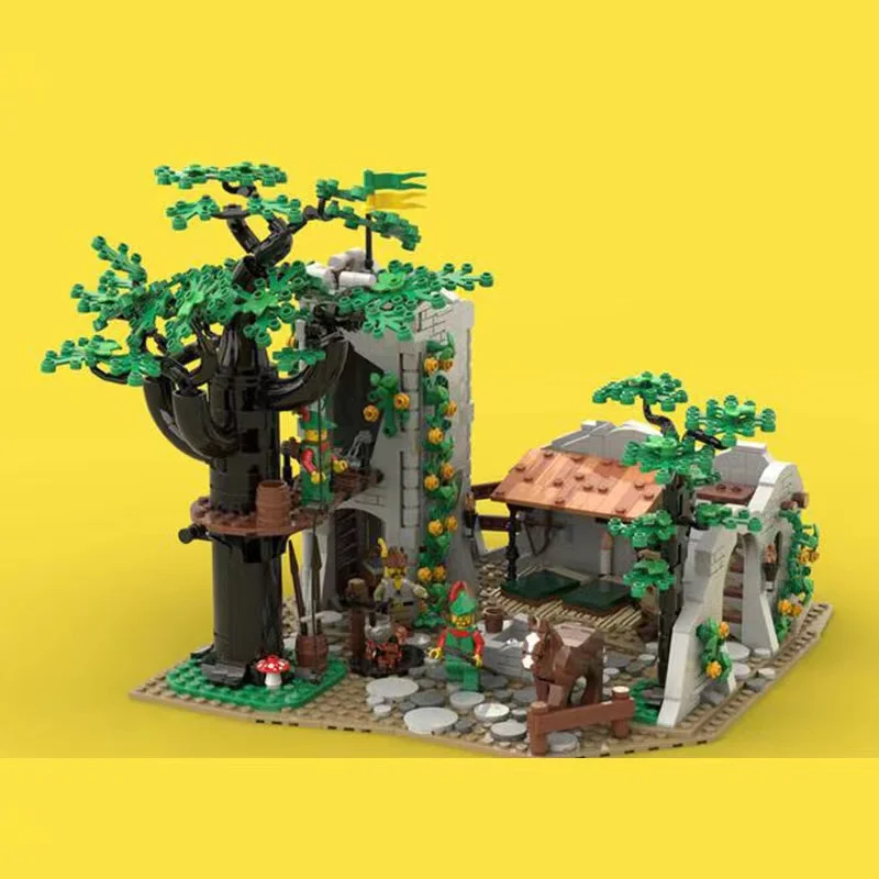 MOC Forest Series Sentinel Men's Training Camp Street View Model Building Block Assembly Toys Children's Birthday Gift