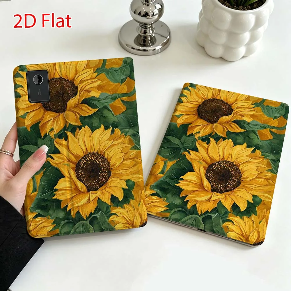 Artistic Sunflower Pattern For Lenovo Xiaoxin Pad Pro Tab P12 P11 11 13 11.2 inch K11 Plus Pen Tray Tablet Case Soft