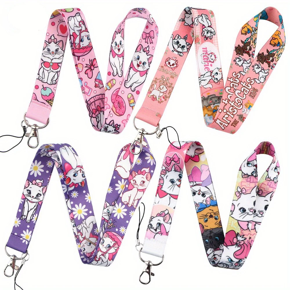 Marie Cat cordino The Aristocats Neck Strap corda per telefono per chiave ID Card Badge Holder portachiavi Hang Rope Lariat Lasso