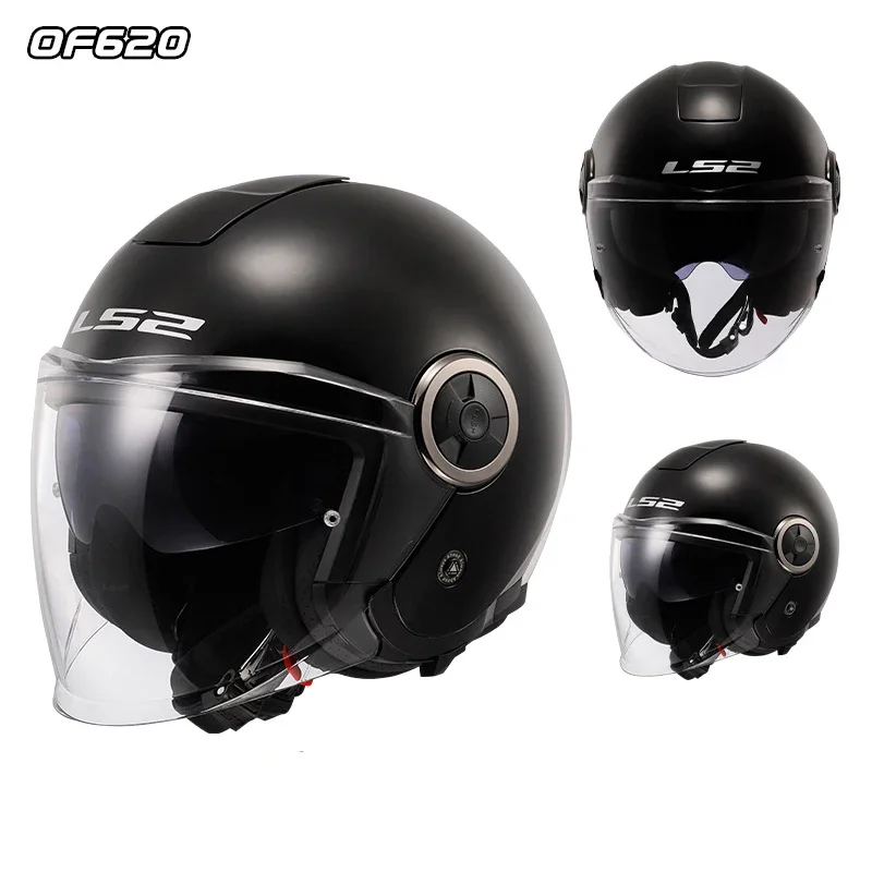 2025 LS2 OF620 كلاسيك التوأم أقنعة مفتوحة الوجه الخوذ دراجة نارية رجل حجم كبير دراجة كهربائية سكوتر دراجة نارية خوذات السلامة #3