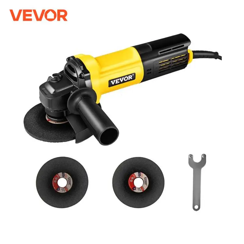 VEVOR Electric Angle Grinder 900W Angular Power Grinding Machine 4.5Inch Plastic Stone Metal Wood Cutting Grinding Wheel Tool