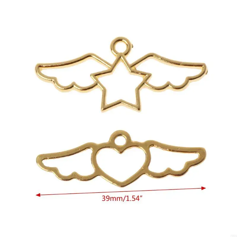 

Retail/Drop Shipping 2pcs DIY Heart Star Wings Frame Epoxy Silicone Mold for Kids Handmade