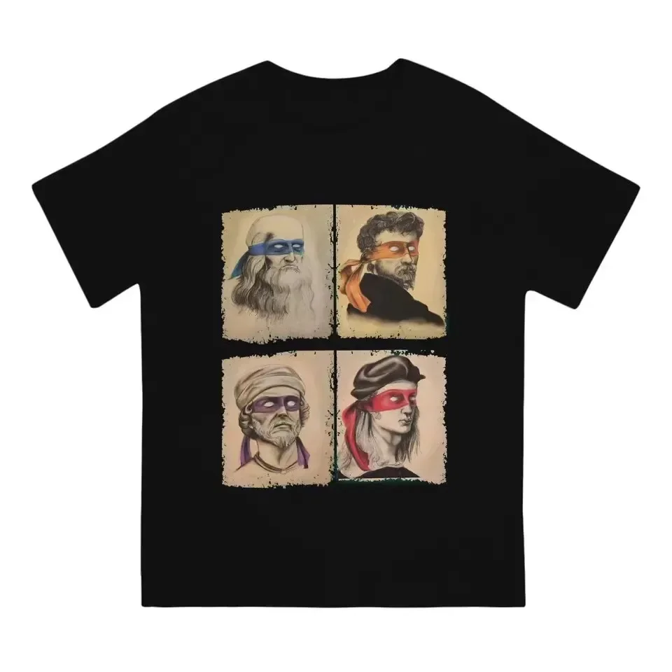 Fun Ninja Turtle print graphic Renaissance artist casual Harajuku Fashion Street wear all-purpose T-shirt for men and women