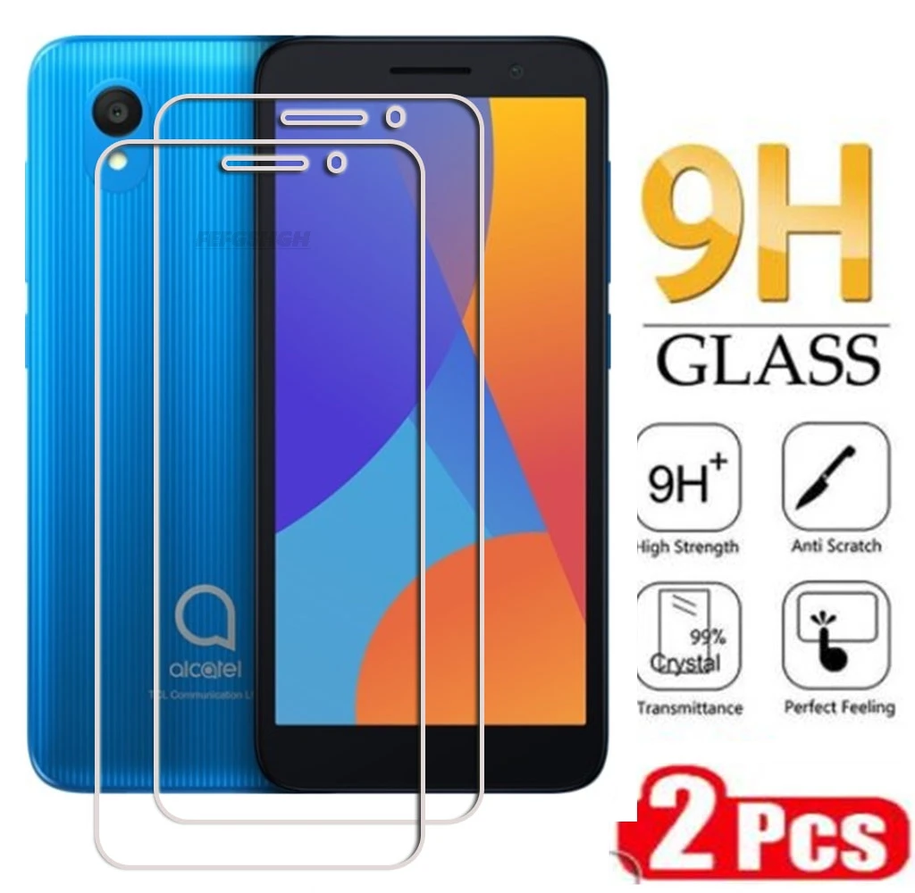2 uds 9H HD vidrio templado para Alcatel 1 2019 5 "Alcatel 1 5033D 1 2021 Vodafone Smart E9 película protectora de pantalla
