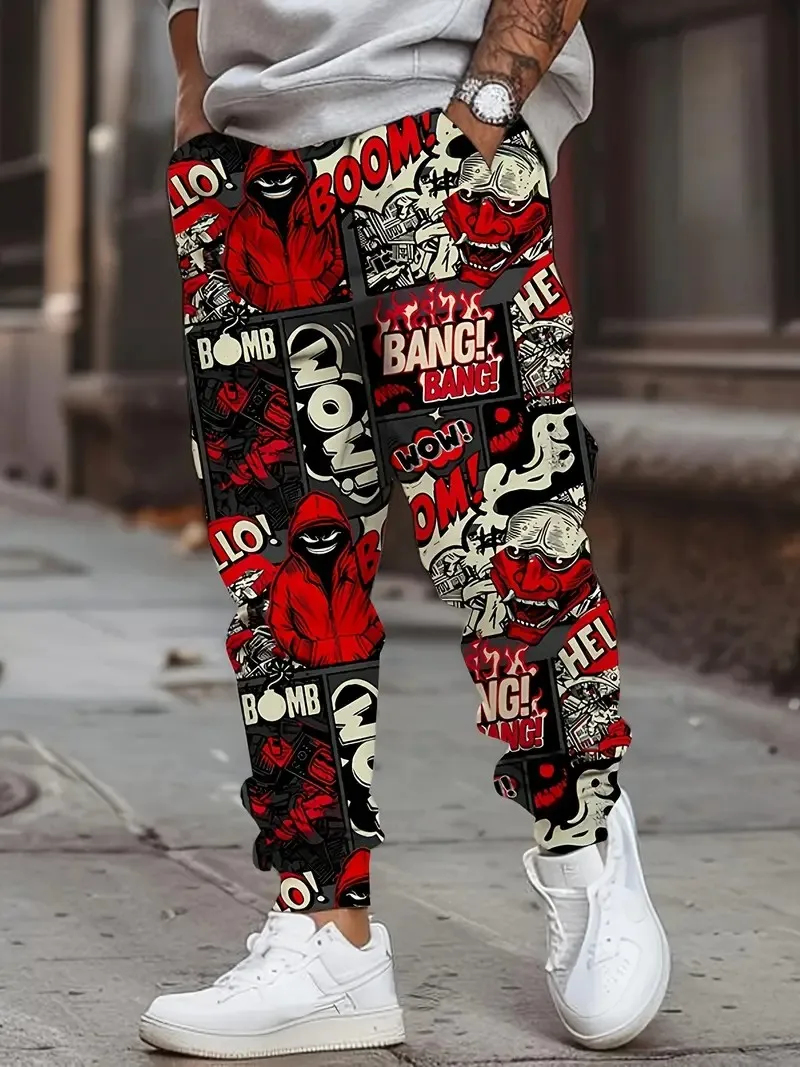The New Men's Trousers for Spring and Autumn 2025 Are Casual Fashionable Soft and Comfortable with 3D Pattern Printing