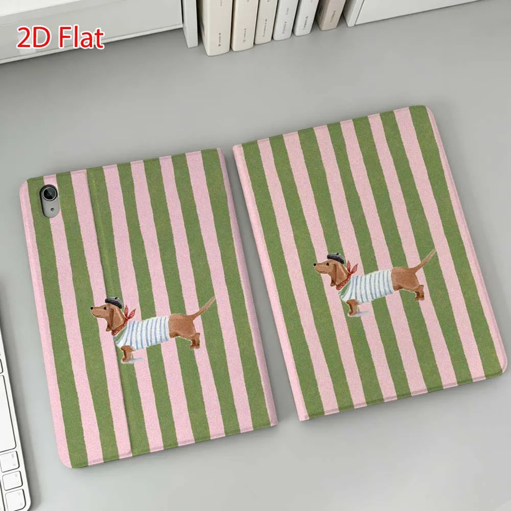 Dog stripe pattern Soft For Apple iPad Pro Mini A16 A17 A14 4 5 6 7 6th 12th 9Gen 12.9 11 13 M4 inch Tablet Case