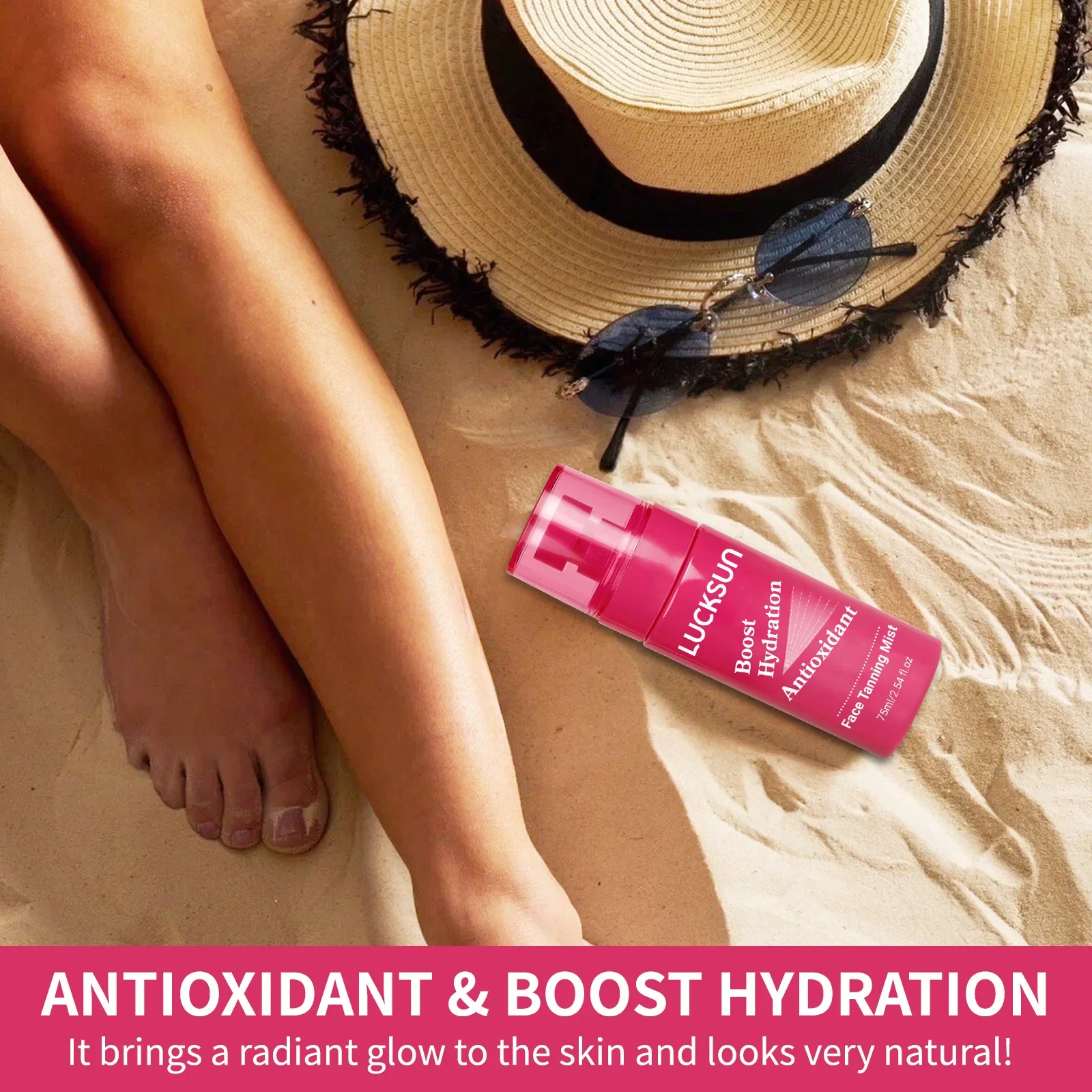 Body Self Tanning Spray Intensive Brown Fake Tan Accelerator Sunscreen Sunbath Protection Nourishing Long Lasting 75ML