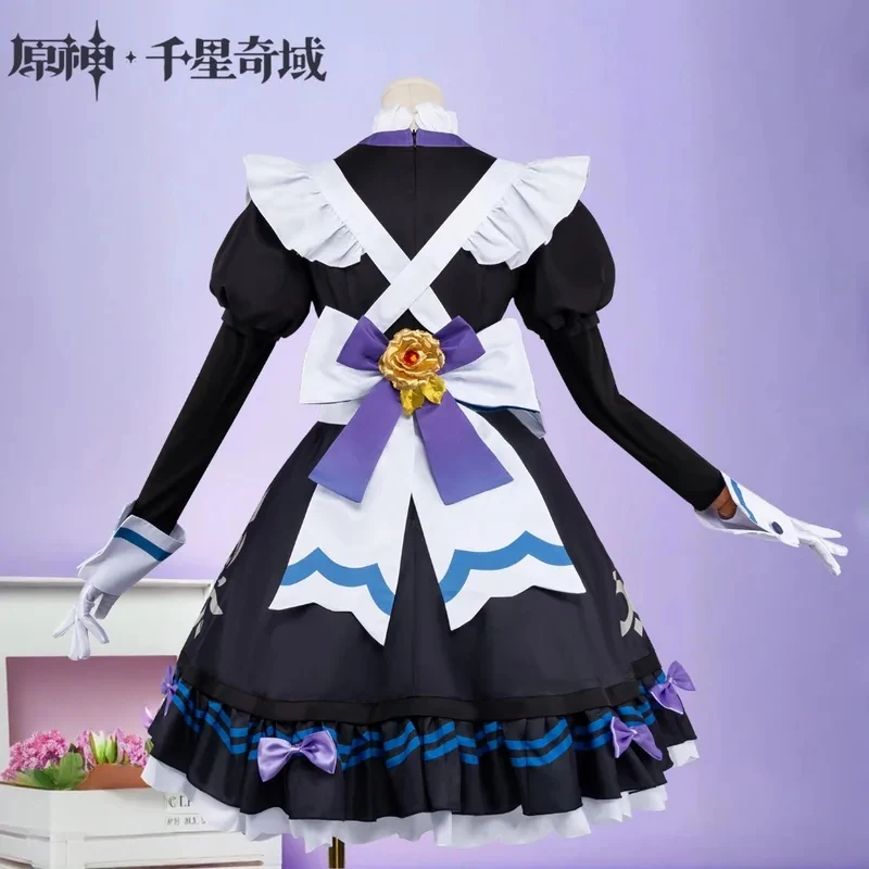 

A;3\v,7'd/Genshin Impact Miliastra Wonderland Cosplay Full Set Maid Outfit Adult Women Anime Game Halloween Comic Coc;4'b,7'm\1/