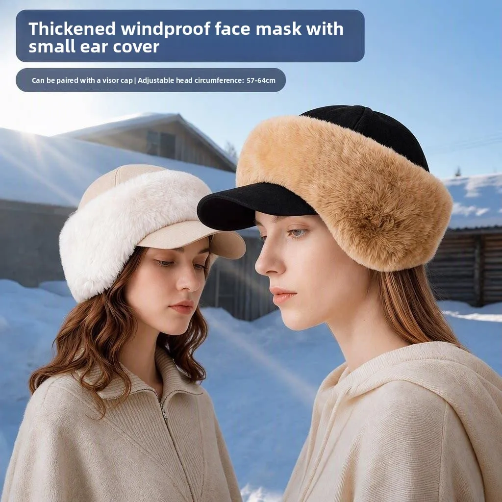 paraorecchie-invernali-in-peluche-spesso-modello-da-donna-con-cappuccio-a-becco-d'anatra-scaldorecchie-antivento-effetto-snellente-per-il-viso-accessori-per-il-ciclismo