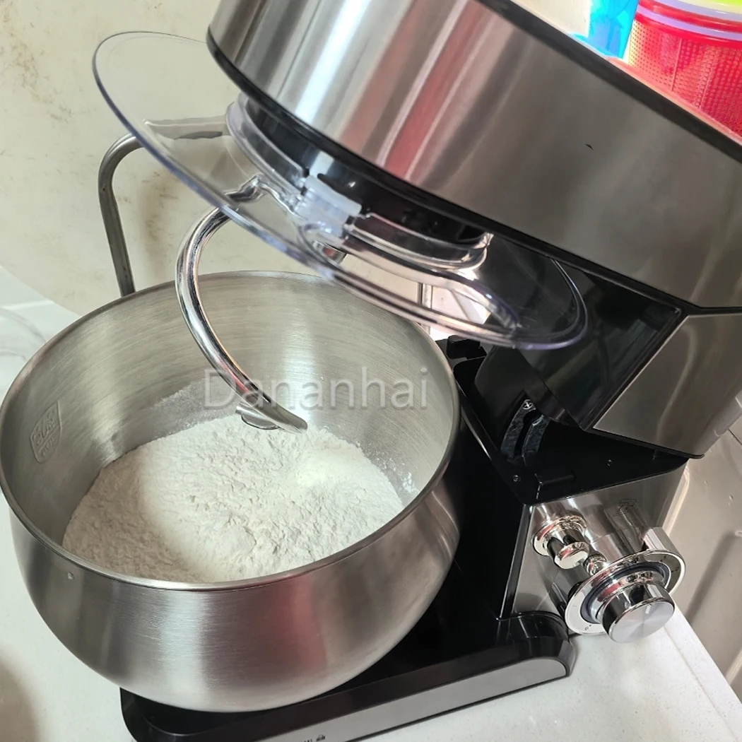 Stand Mixer Chef Machine, 1200W Food Mixer 5L 304 Stainless Steel Bowl Dough Mixer for Home Baking Cake Bread Making