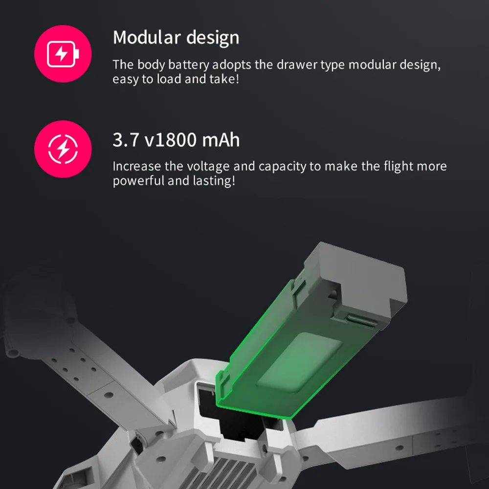 3.7V 1800mAh Rechargable Li-po Battery For E525 Drone Quadcopter