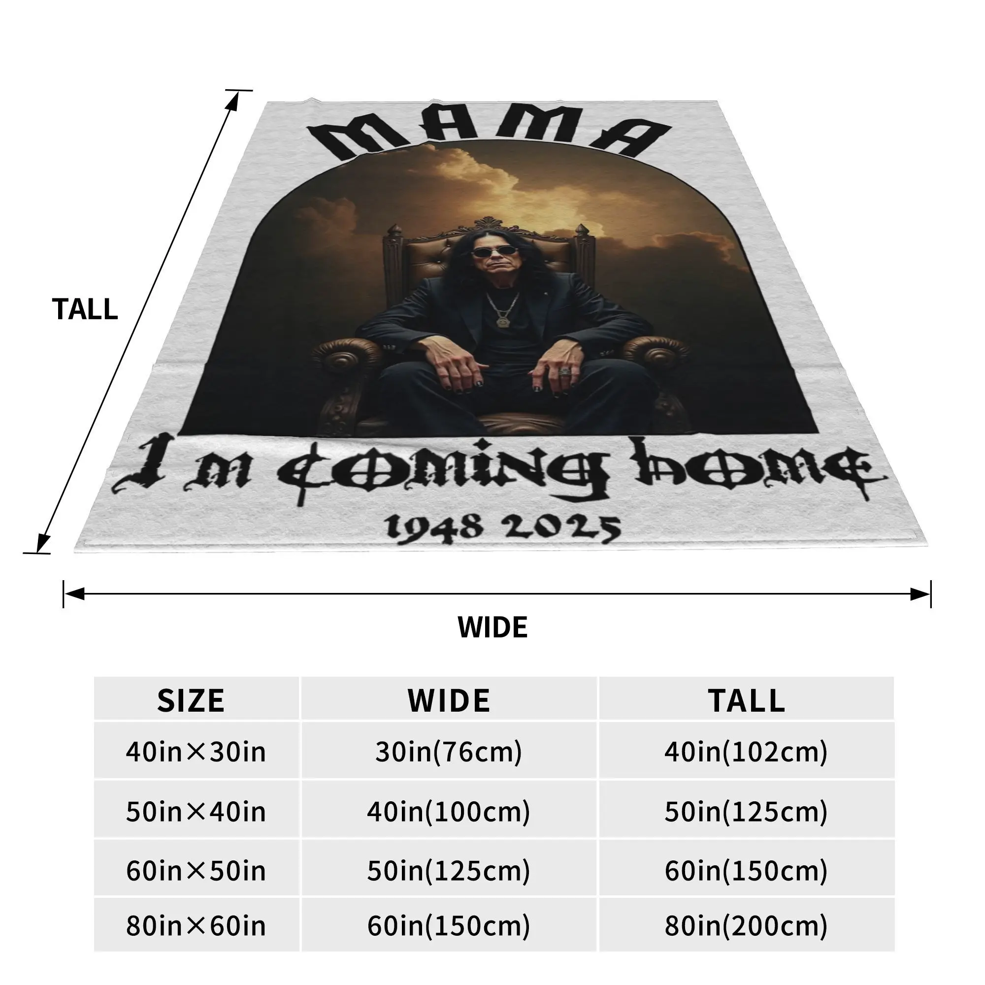 لينة ماما أنا قادم إلى المنزل RIP Ozzy Osbourne رمي بطانية قسط الفانيلا الصوف خفيفة الوزن بطانية سرير غامض بطانيات قطيفة