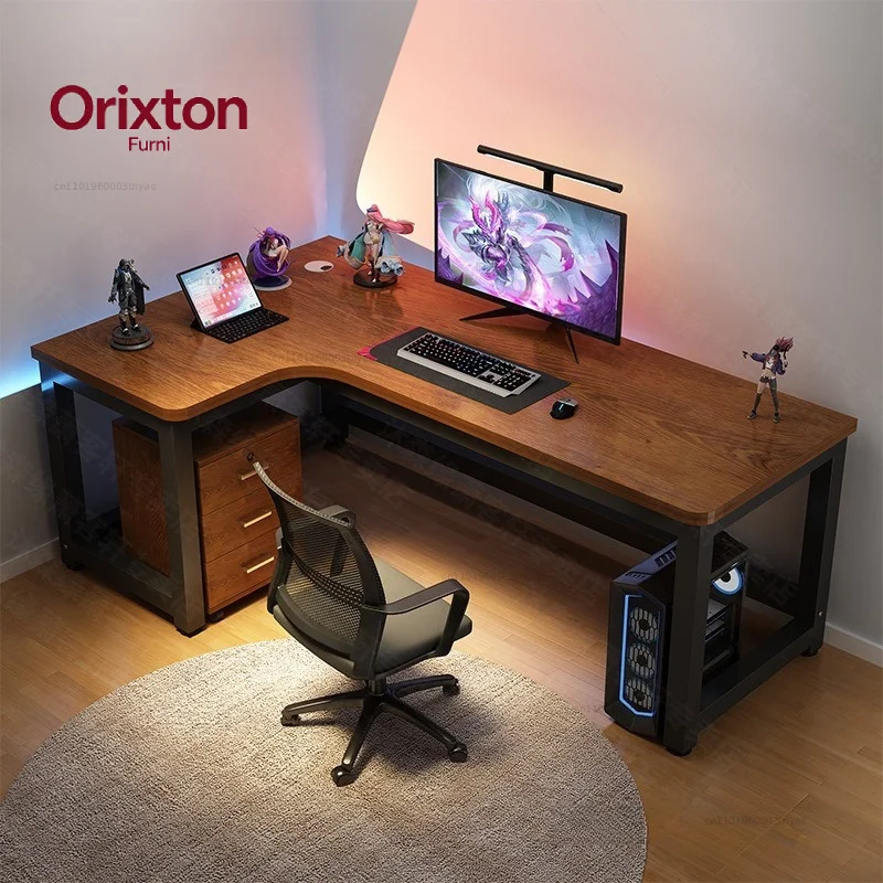 47 in Computer Desk with Drawer, Storage Cabinet Shelve, L Shape Home Office Reversible Study Table, Wood Executive Writing Desk