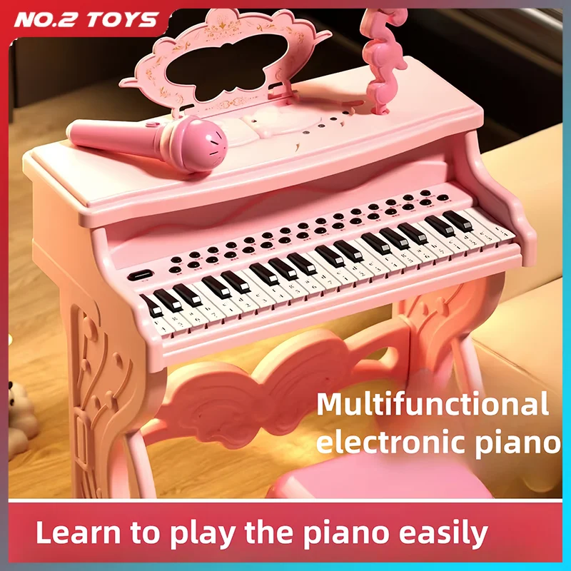 37 キー電子ピアノ子供用キーボードおもちゃマイク付き楽器ピアノ子供教育玩具クリスマスギフト