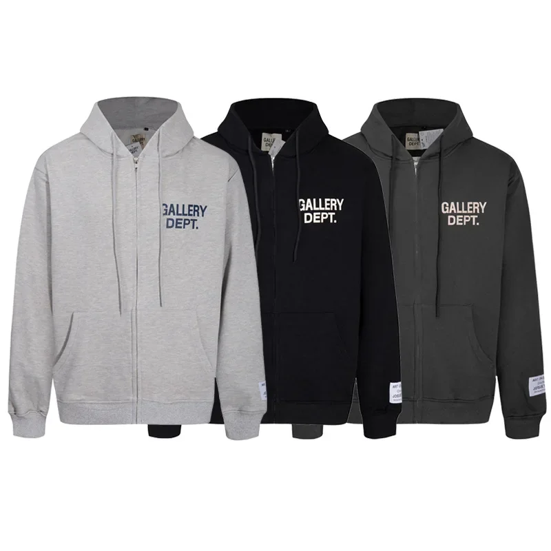 العصرية رسالة شعار طباعة سستة سترة فضفاضة هوديي البلوز الشارع الشهير عارضة مريحة تناسب الملابس الرجالية #1