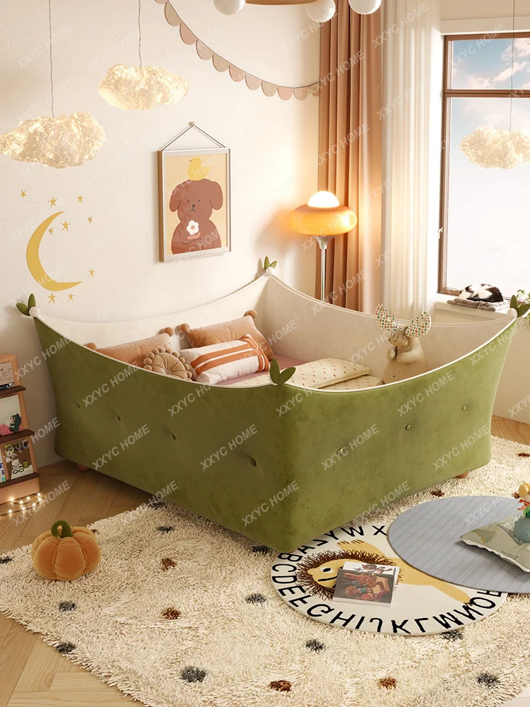 Children Harness Guardrail Simple Modern Fence Small Bed Bedroom Boy Bed Bird Nest Girl Princess Bed