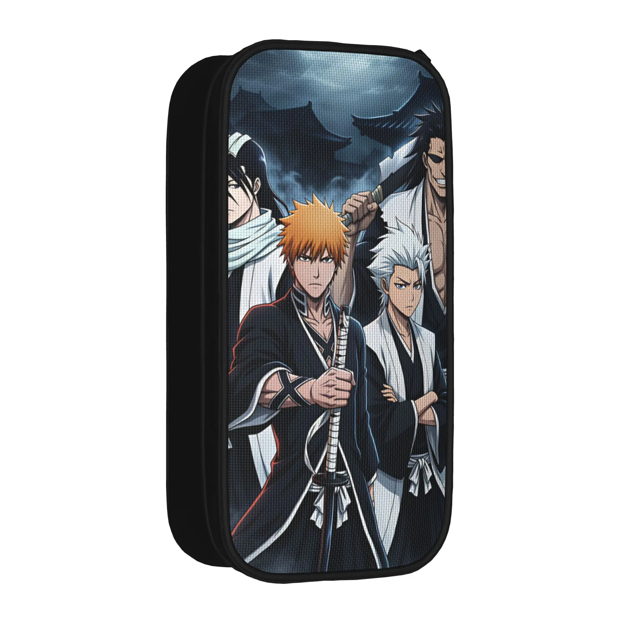 B-Bleachs Characters Pencil Case  Double Layer Pencil Bag Boy Girl Fashion Big School Pencil Cases Stationery