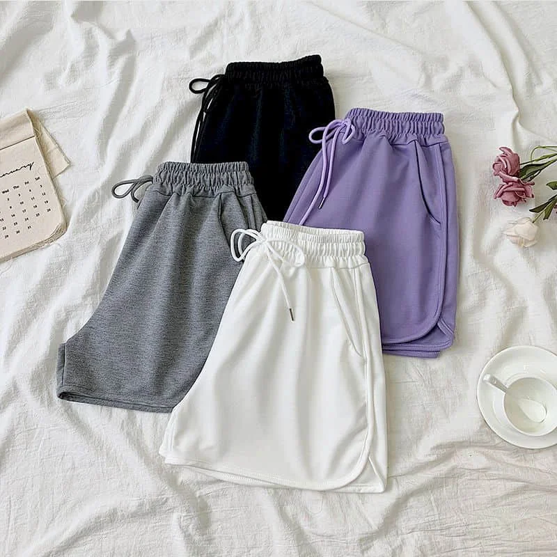 A-line Shorts for Women Summer Sale Korean Style Casual Hot Pants Elastic Waist Sweatpants Women Clothing Fitness Yoga Pants