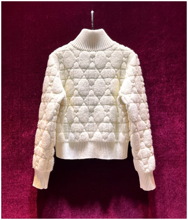 lingzhiwu Wool Sweater Top Quality Woolen Ladies Outerwear Cashmere Coat Beige Female All Match Cardigan New Arrive