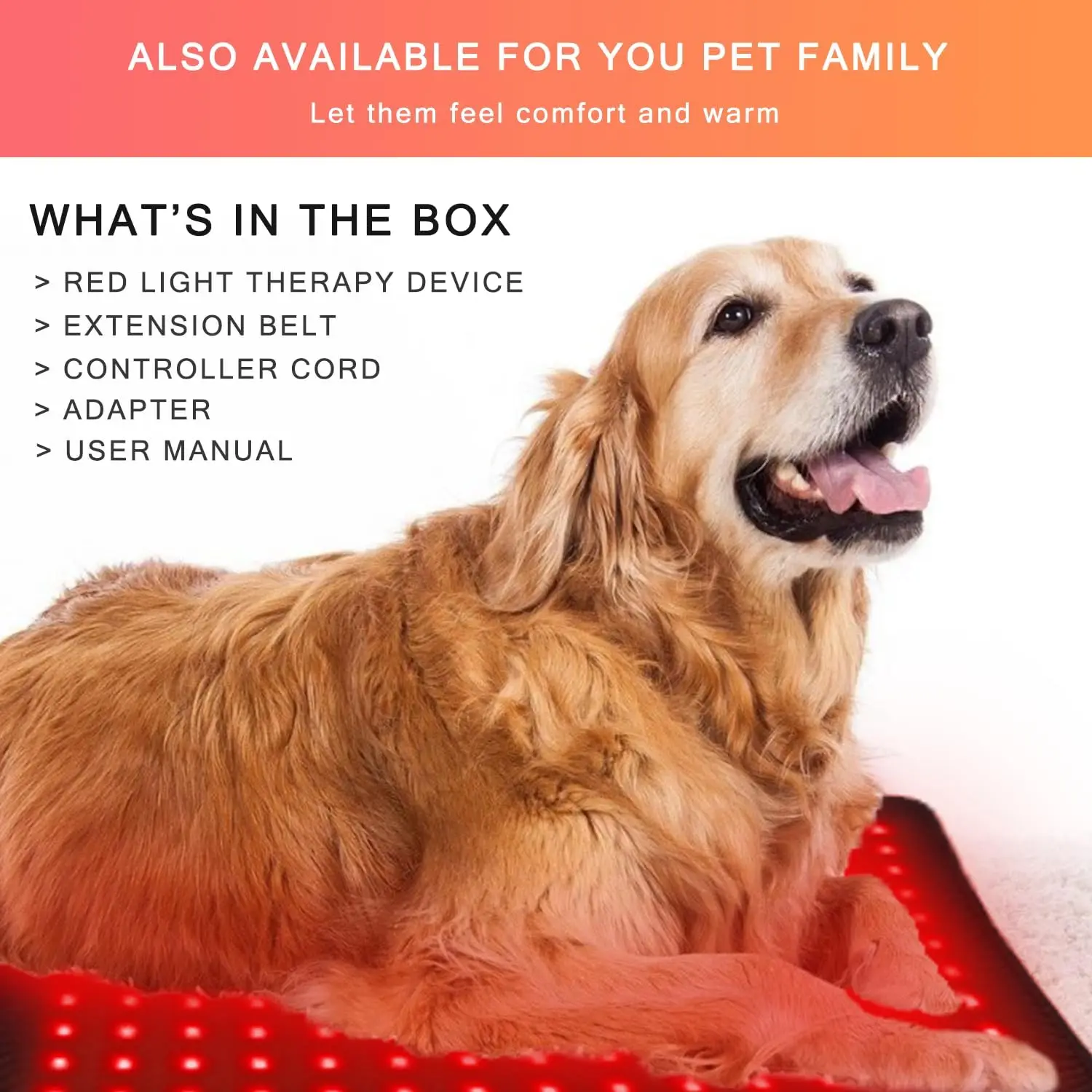 Red Light Therapy for Pets Vet Device Handheld Infrared Light with 660nm 850nm Pain Relief Speed Up Wound Recovery&Skin