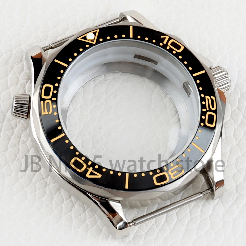 41mm Silver NH35 Watch Case Stainless Steel Fit Seiko NH35 NH36 Automatic Movement 31mm Dial Seamaster 300 Case Watch Parts image 3
